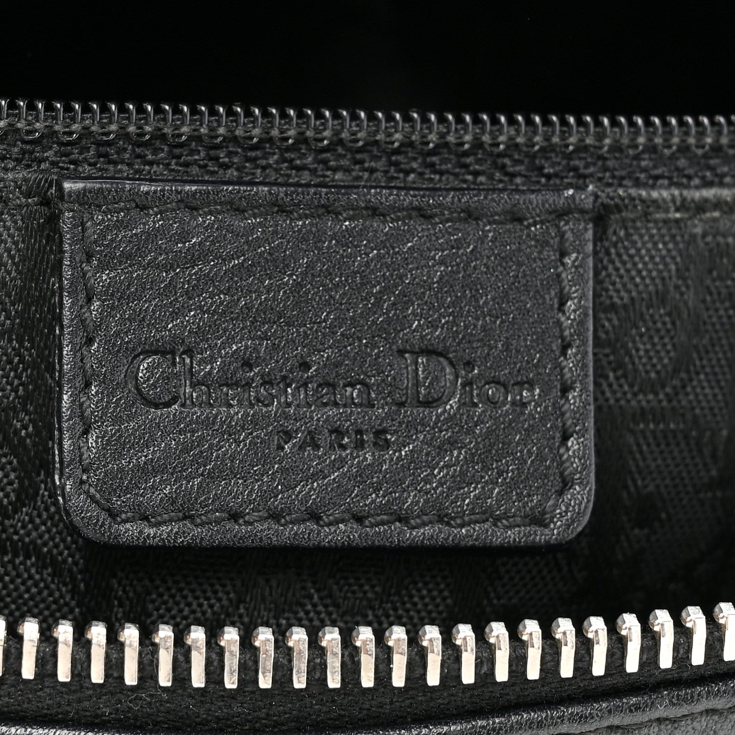 Christian Dior Calfskin Logo Charms Boston Black 6 of 14