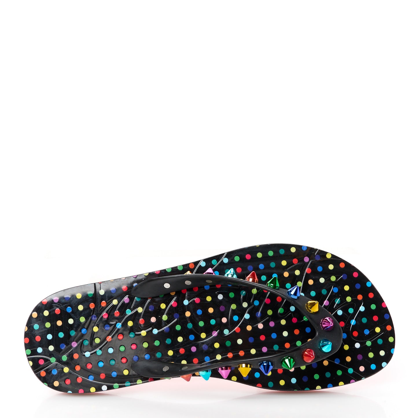 Rubber Spike Loubi Donna Flip Flop 38 Black Multicolor