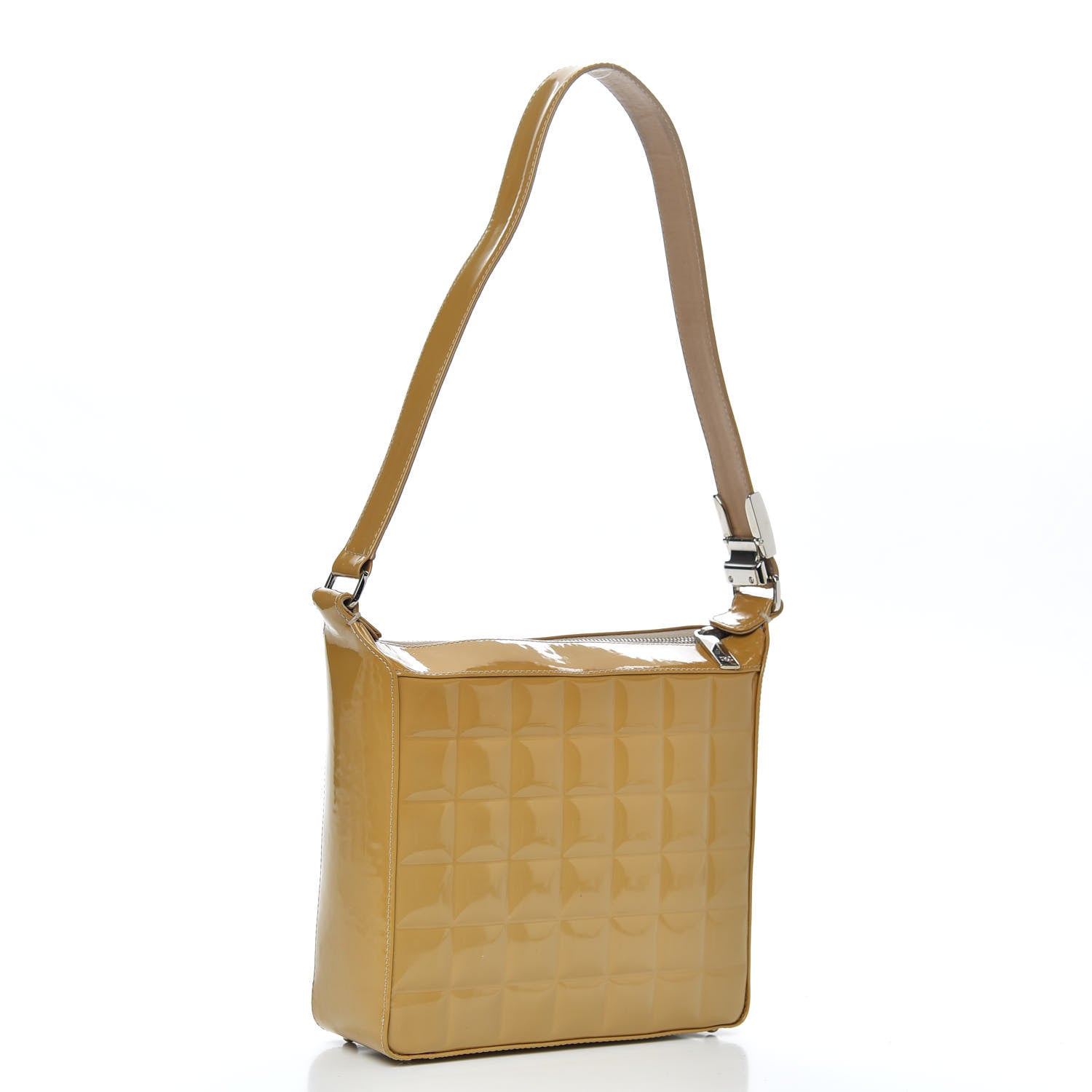 Chanel Patent Chocolate Bar Quilted Small Shoulder Bag Beige 3 of 11