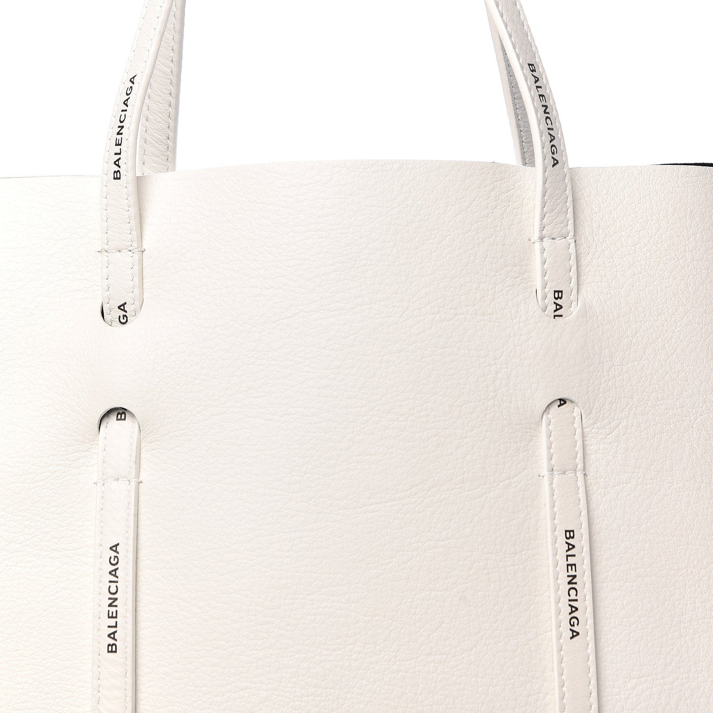 Calfskin Logo Strap Small Everyday Tote White Black