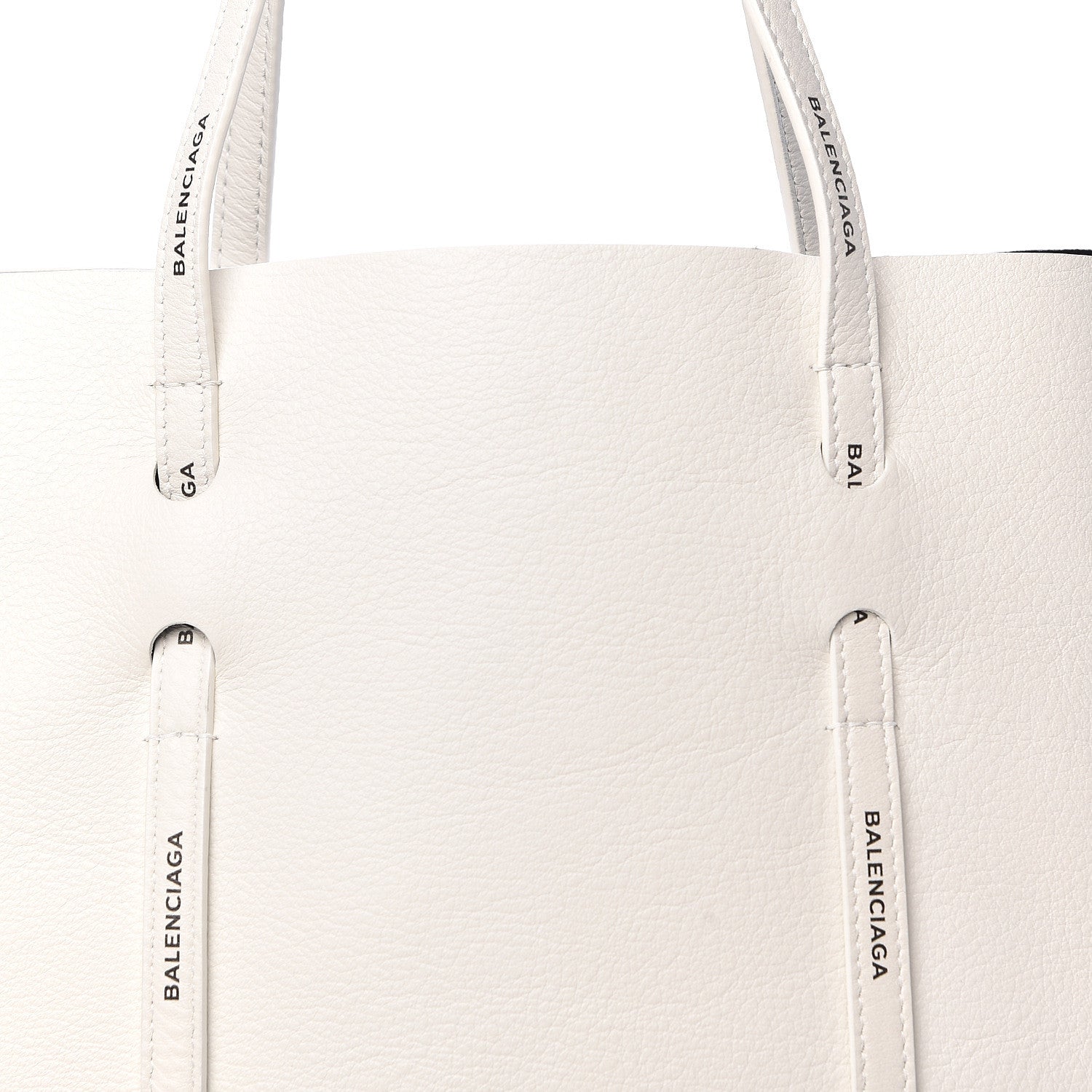 Balenciaga Calfskin Logo Strap Small Everyday Tote White Black 9 of 12