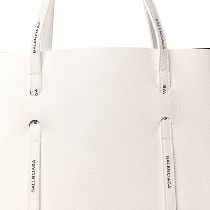 Balenciaga Calfskin Logo Strap Small Everyday Tote White Black 9 of 12