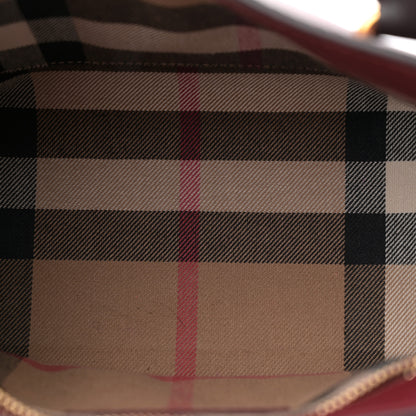 Burberry Soft Grain Calfskin Small Buckle Tote Antique Red 5 of 11