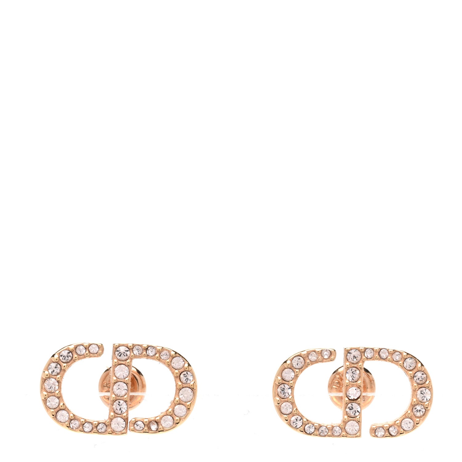 Christian Dior Crystal Petit CD Stud Earrings Gold 1 of 5
