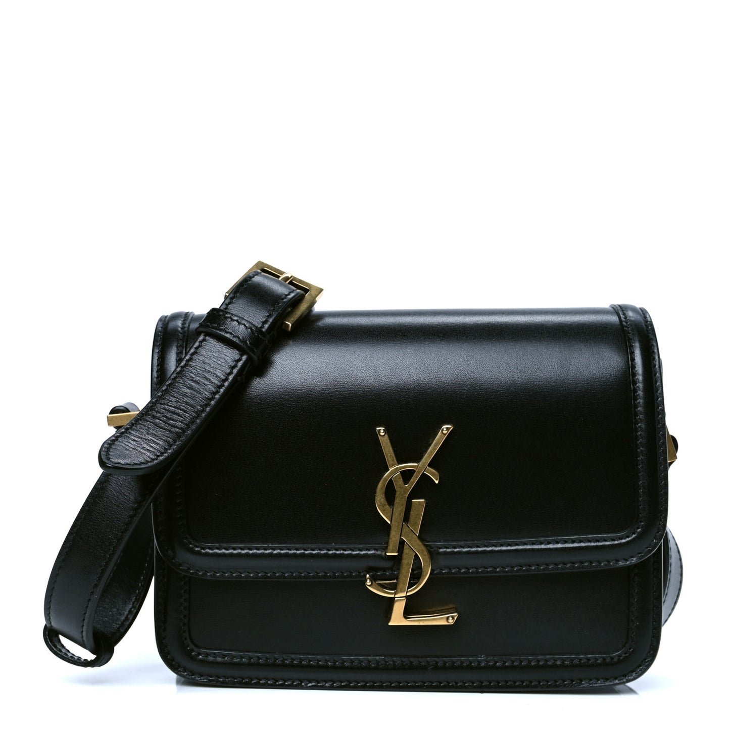 Smooth Calfskin Small Solferino Satchel Black