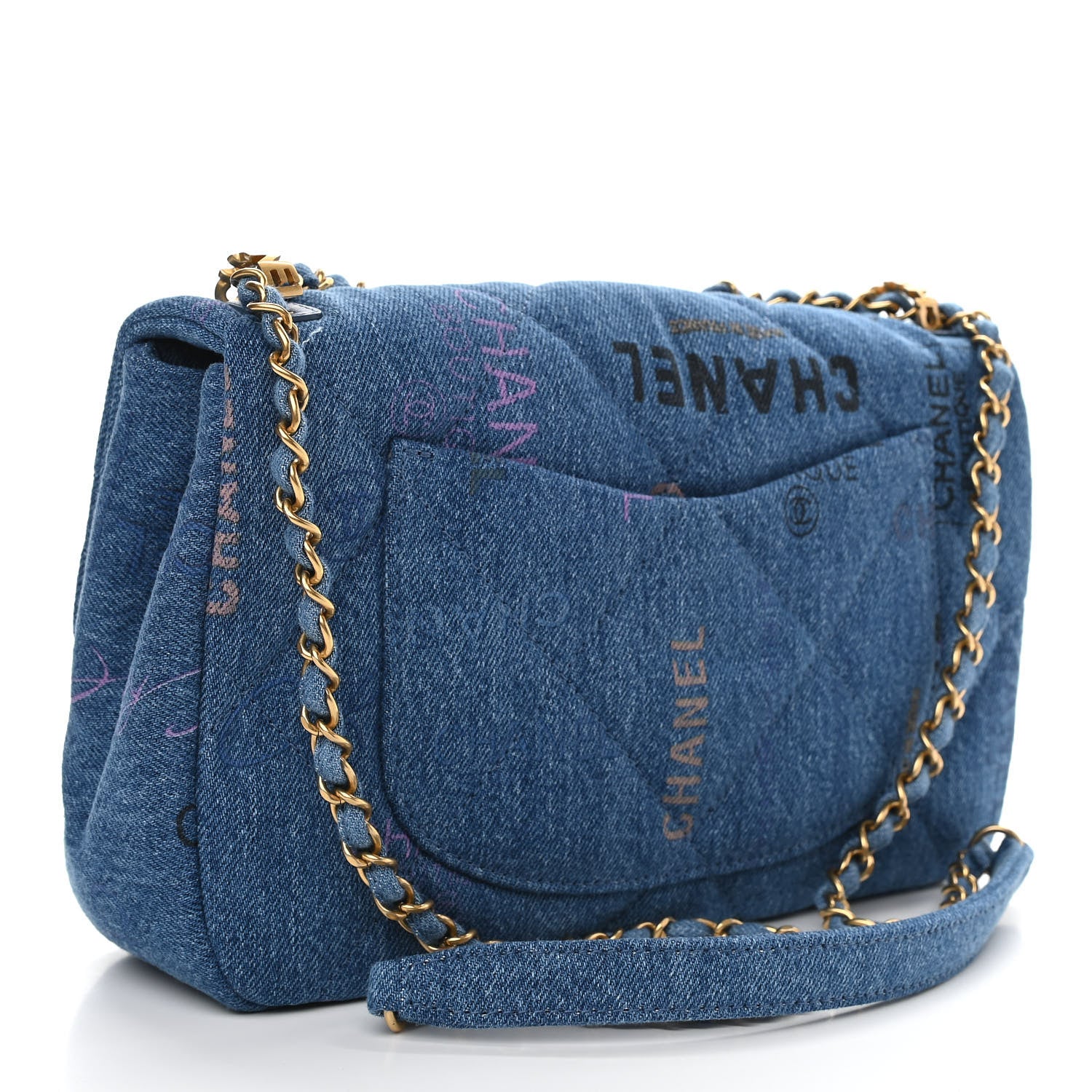 Chanel Denim Quilted Mini Denim Mood Rectangular Flap Blue Multicolor 3 of 10
