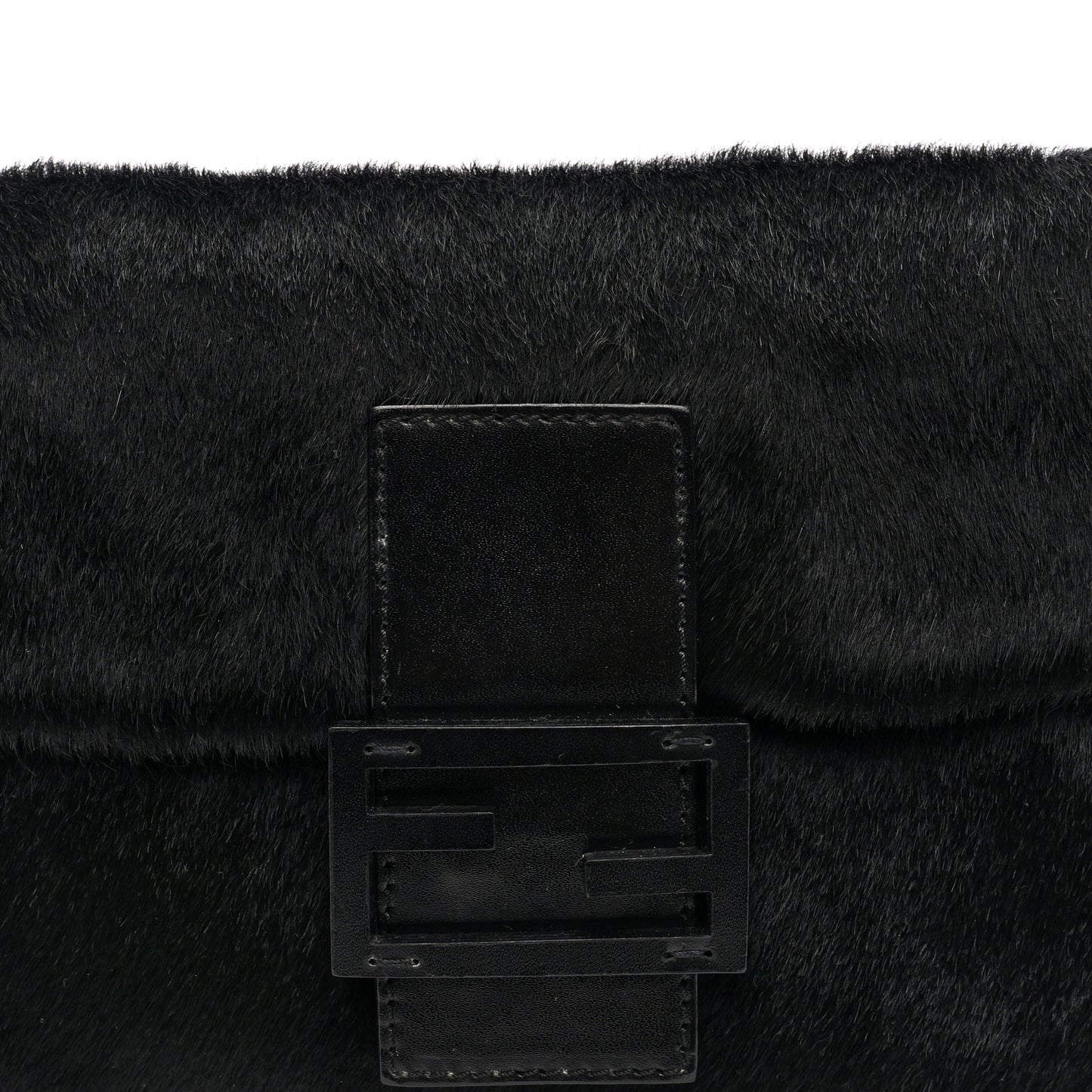 Calf Hair Baguette Black