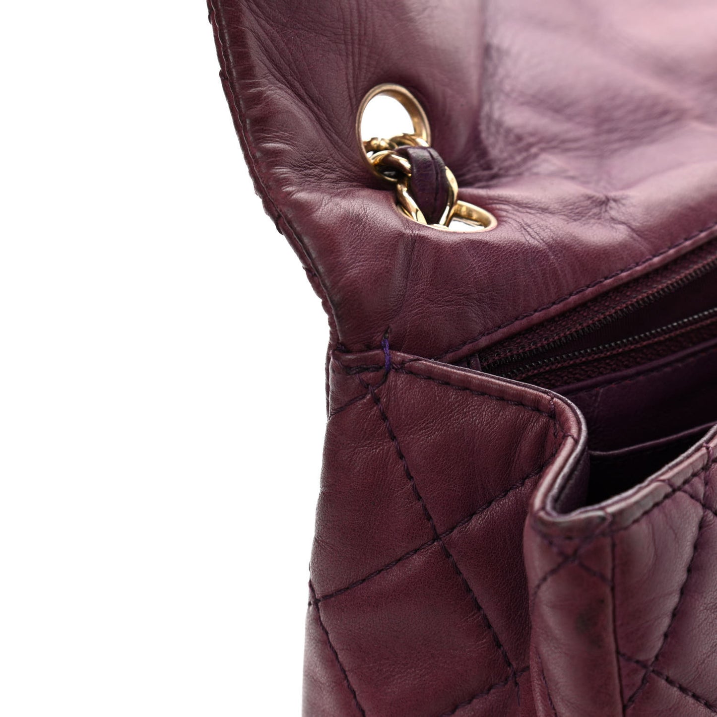 Lambskin Quilted Maxi Single Flap Purple