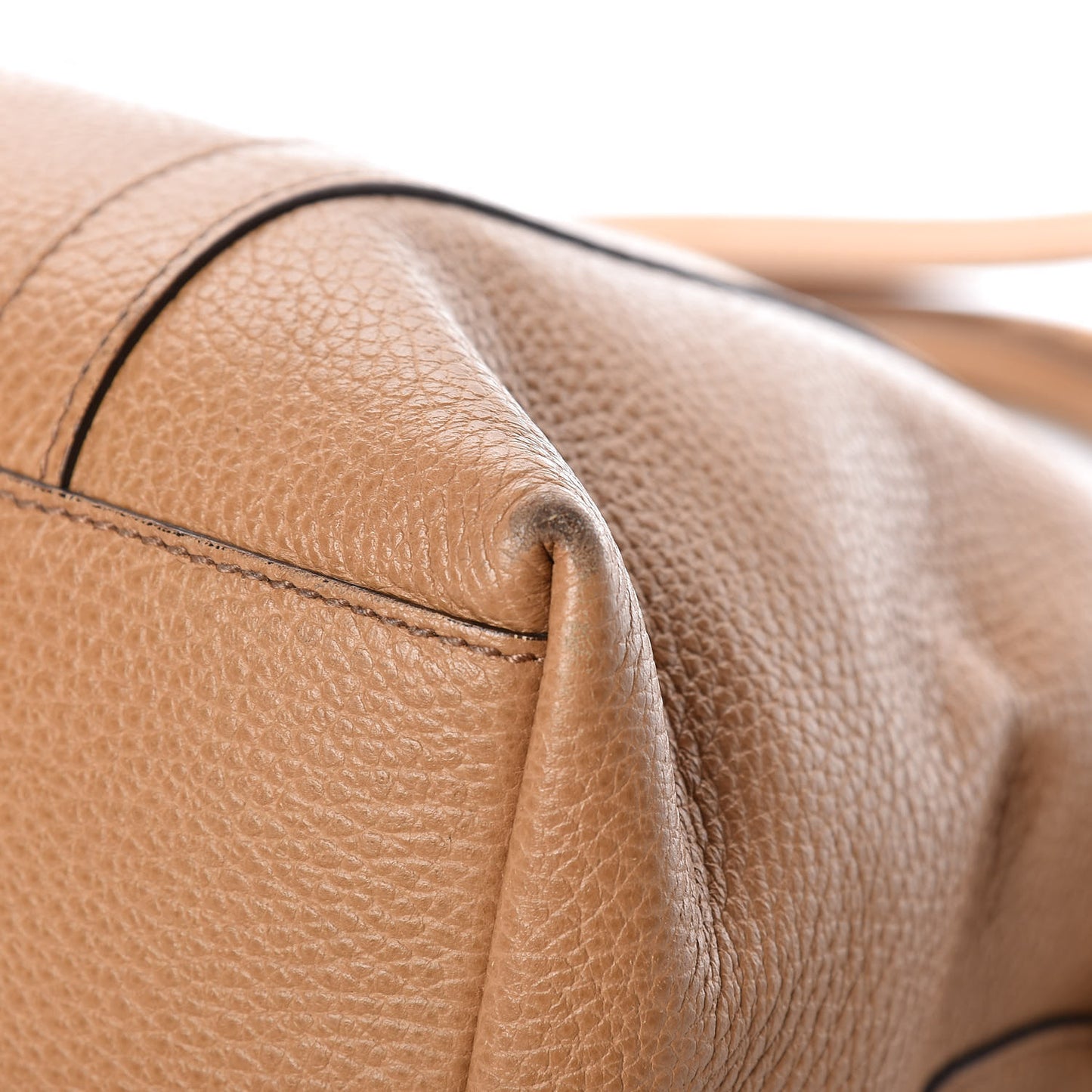 Pebbled Calfskin Medium GG Convertible Dome Satchel Beige