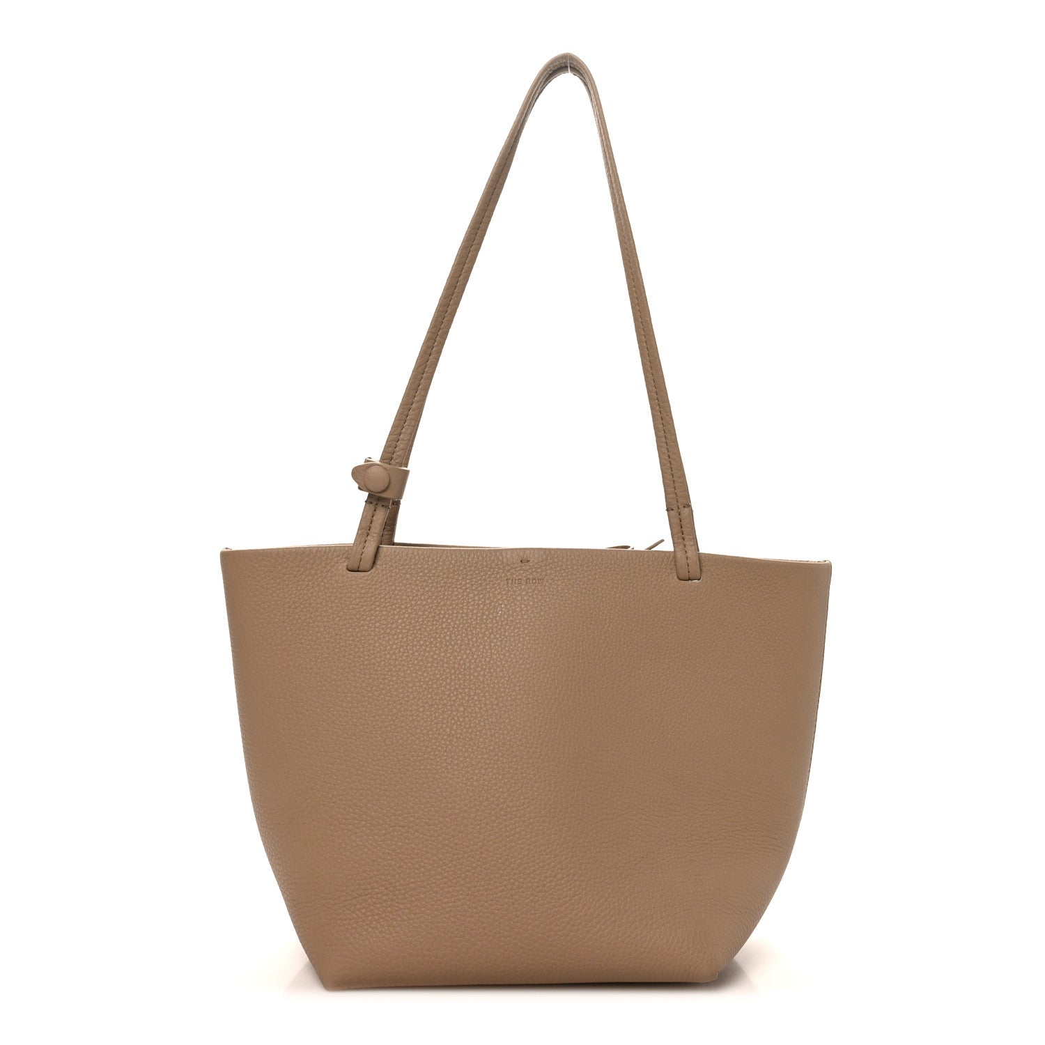 The Row Matte Grained Calfskin Small Park Tote Taupe 1 of 9