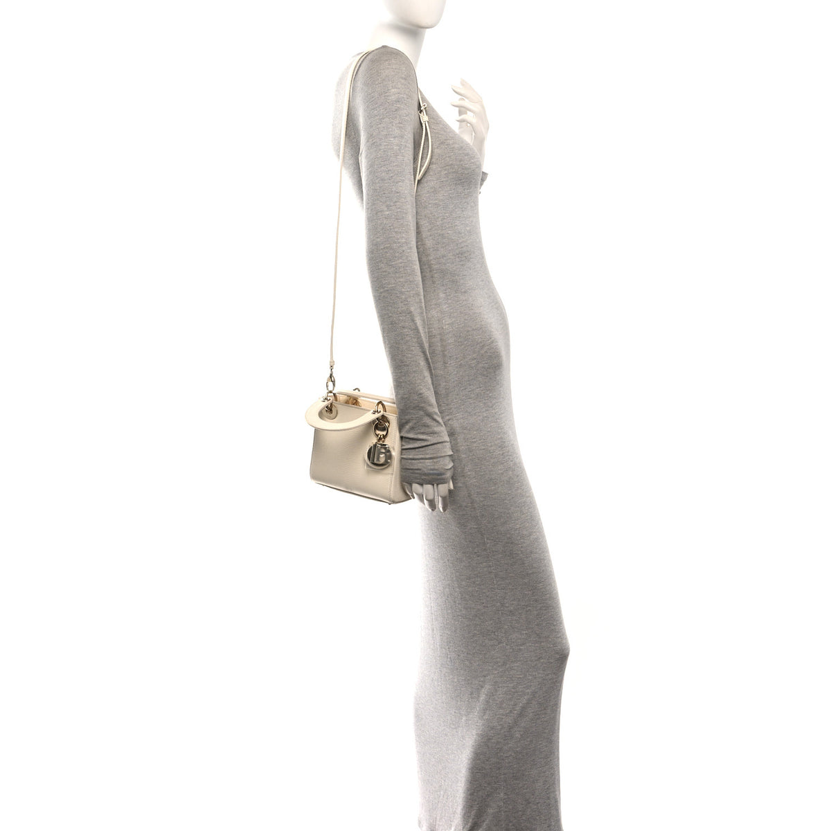 Christian Dior Lizard Mini Lady Dior Latte 2 of 10