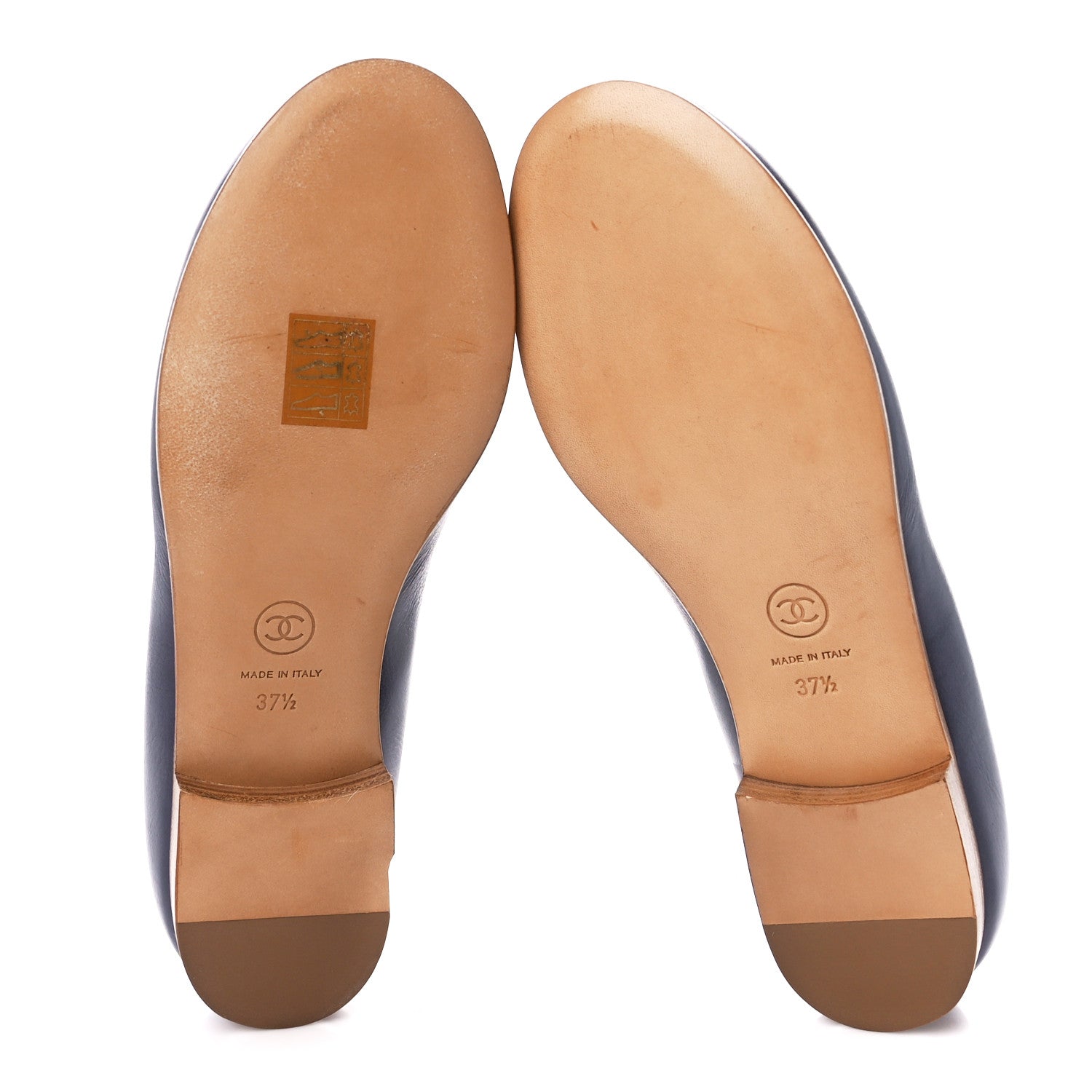 Chanel Lambskin CC Loafers 37.5 Navy 5 of 8