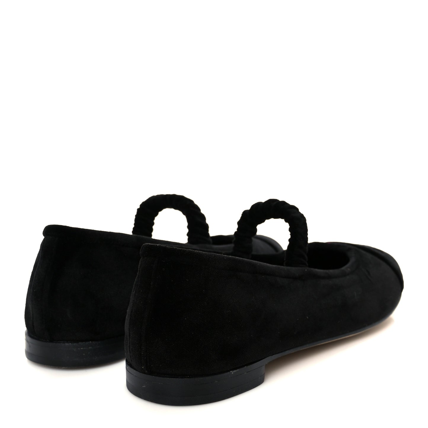Velvet Mary Jane Flats 36 Black