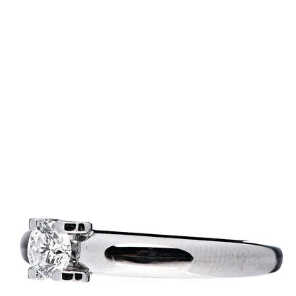 Cartier 18K White Gold Diamond .42ct C De Solitaire Ring 52 6 3 of 7