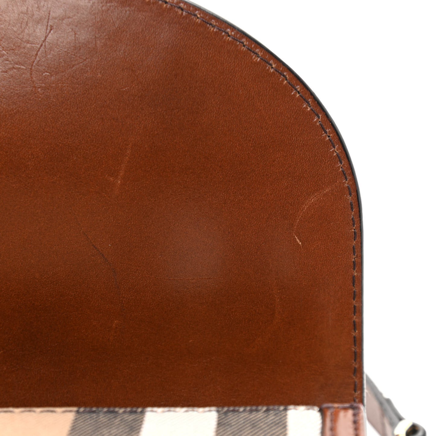 House Check Bridle Calfskin Small Abbott Crossbody Bag Tan