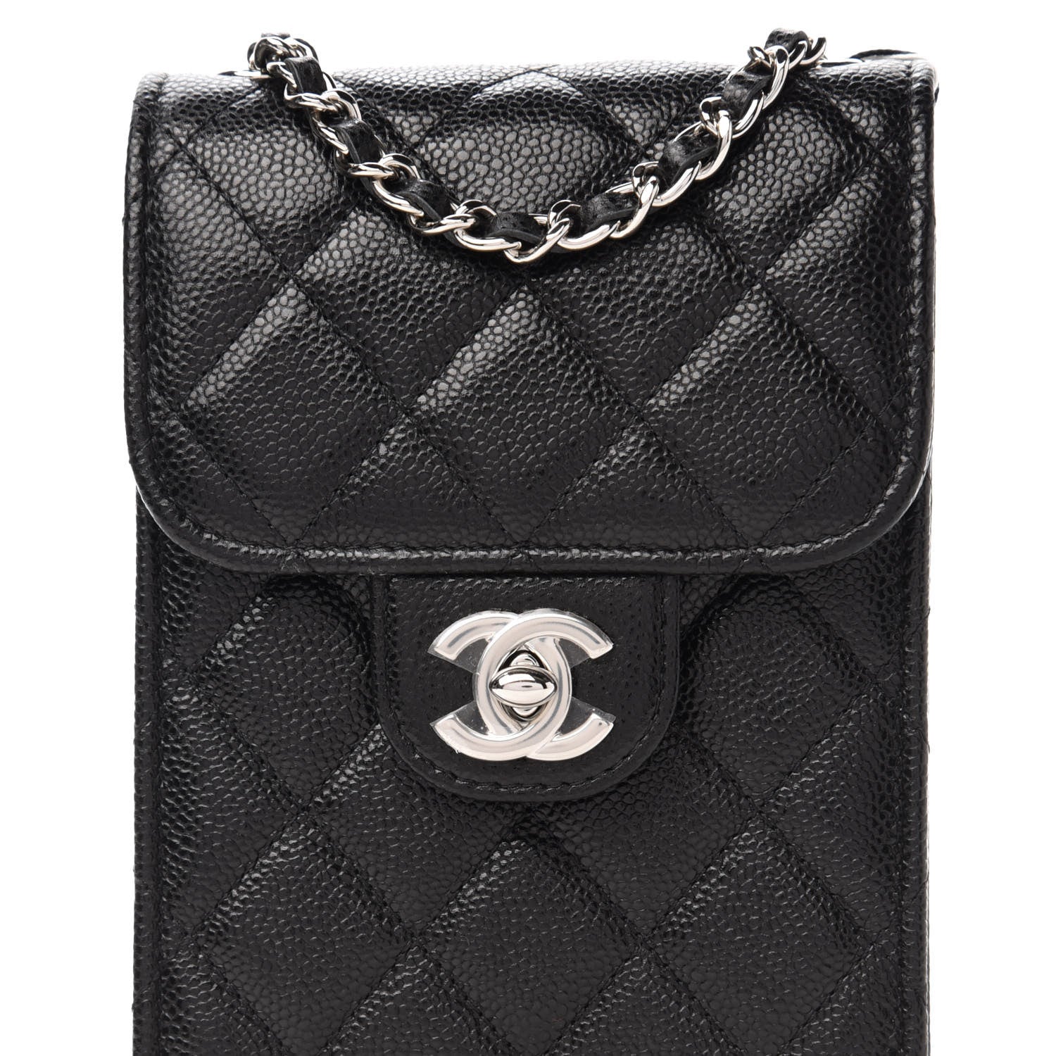 Chanel Caviar Quilted Classic Phone Holder Black 11 of 12