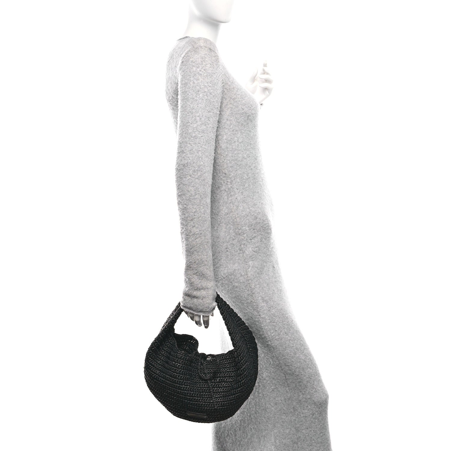 Khaite Raffia Olivia Hobo Black 2 of 9