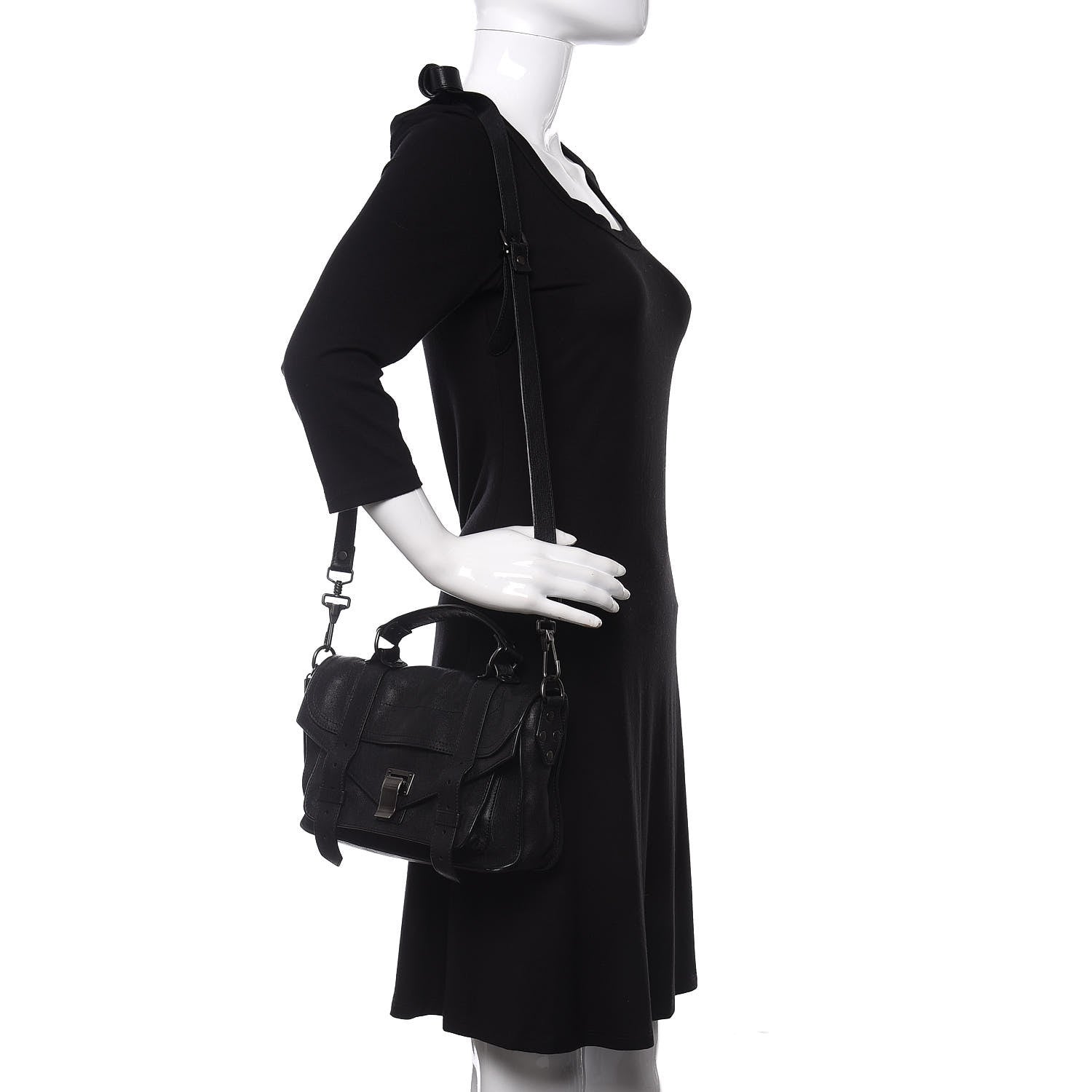 Proenza Schouler Lambskin Tiny PS1 Satchel Black 2 of 13