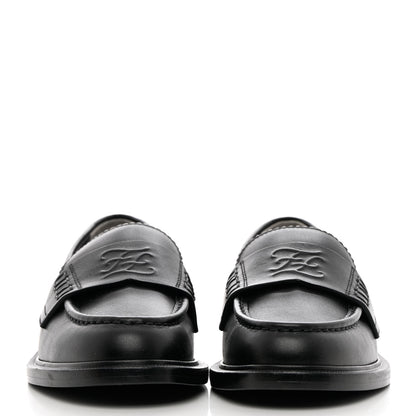 Fendi Calfskin Karligraphy Loafers 37 Black 2 of 13