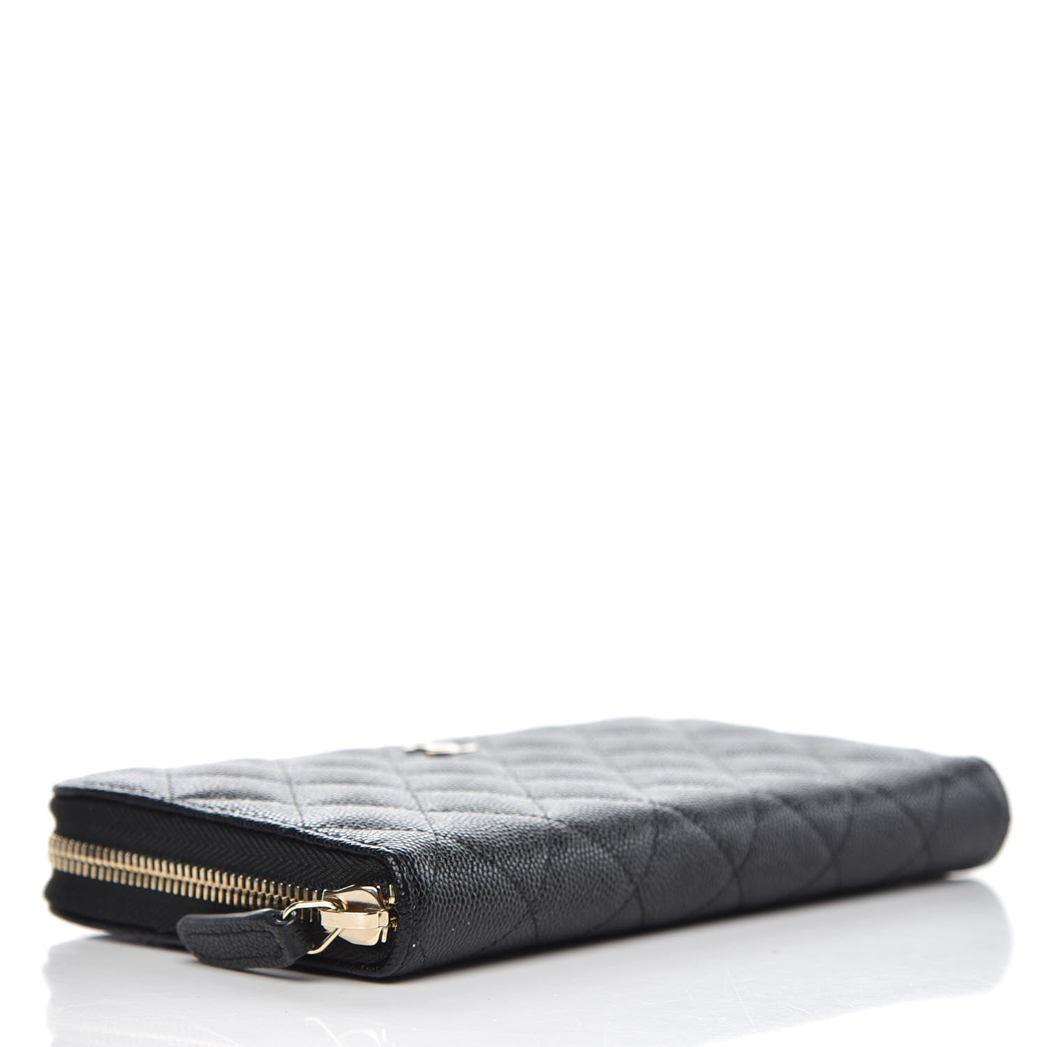 Chanel Caviar Quilted Large Gusset Zip Around Wallet Black 4 of 9