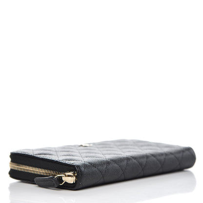 Chanel Caviar Quilted Large Gusset Zip Around Wallet Black 4 of 9