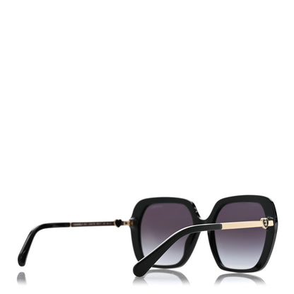 Chanel Acetate Polarized Square CC Heart Sunglasses 5521 Black White 4 of 8