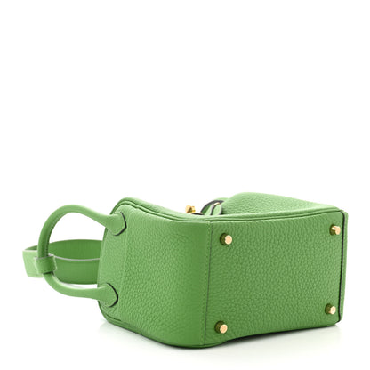Hermes Taurillon Clemence Mini Lindy 20 Vert Yucca 4 of 11