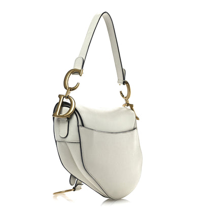 Christian Dior Grained Calfskin Saddle Bag White 3 of 13