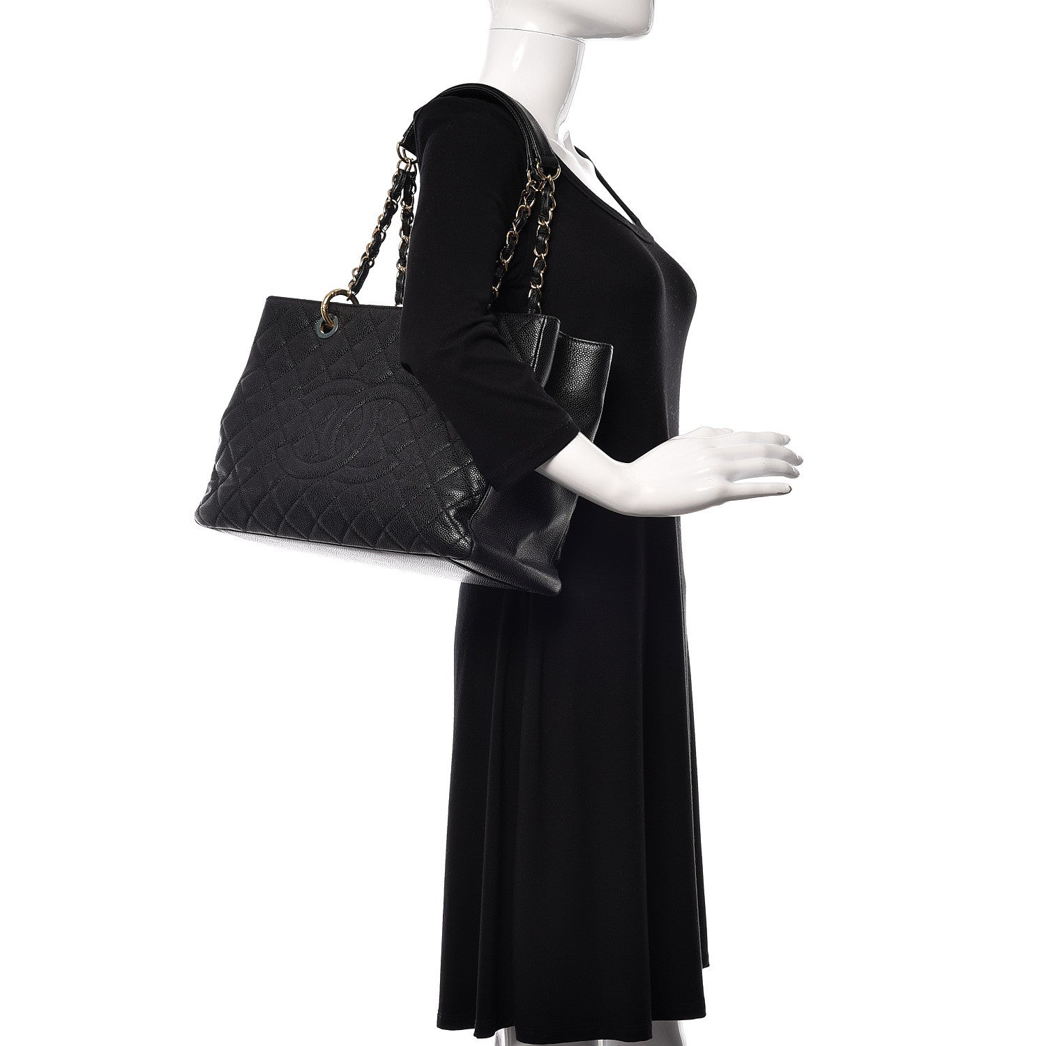Chanel Caviar Quilted Grand Shopping Tote GST Black 2 of 9
