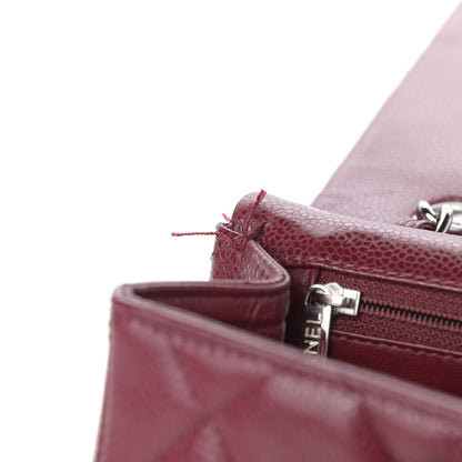 Chanel Caviar Quilted Maxi Single Flap Dark Red 10 of 11
