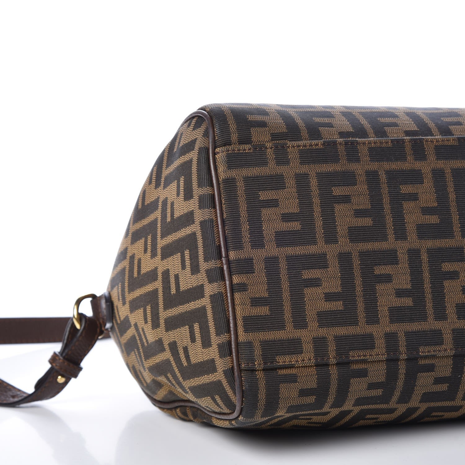 Fendi Zucca Vitello Artic Small Boston Tobacco Castagna 10 of 13