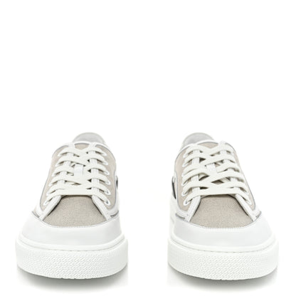 Hermes Canvas Calfskin Get Sneakers 40 Prunoir Blanc 2 of 10