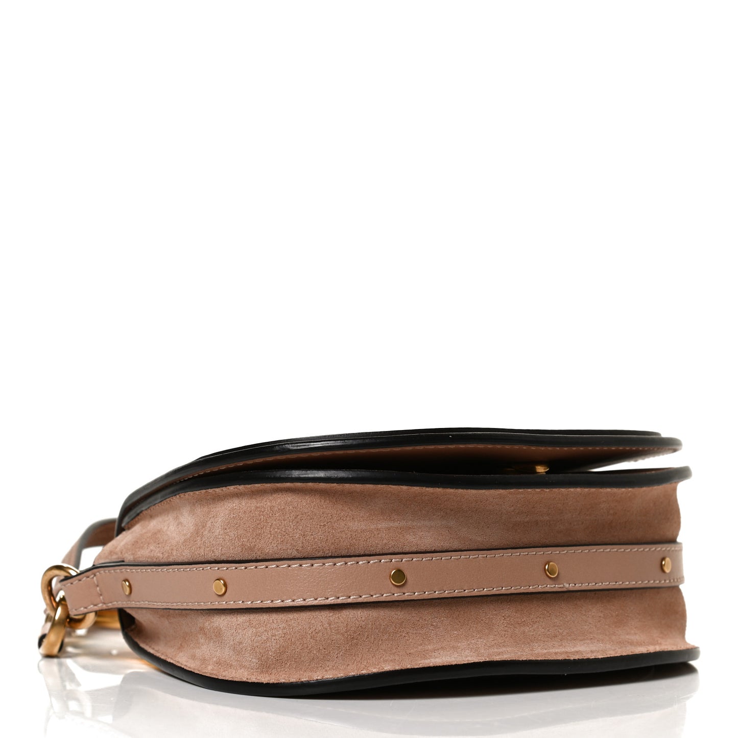 Calfskin Suede Small Nile Bracelet Bag Biscotti Beige