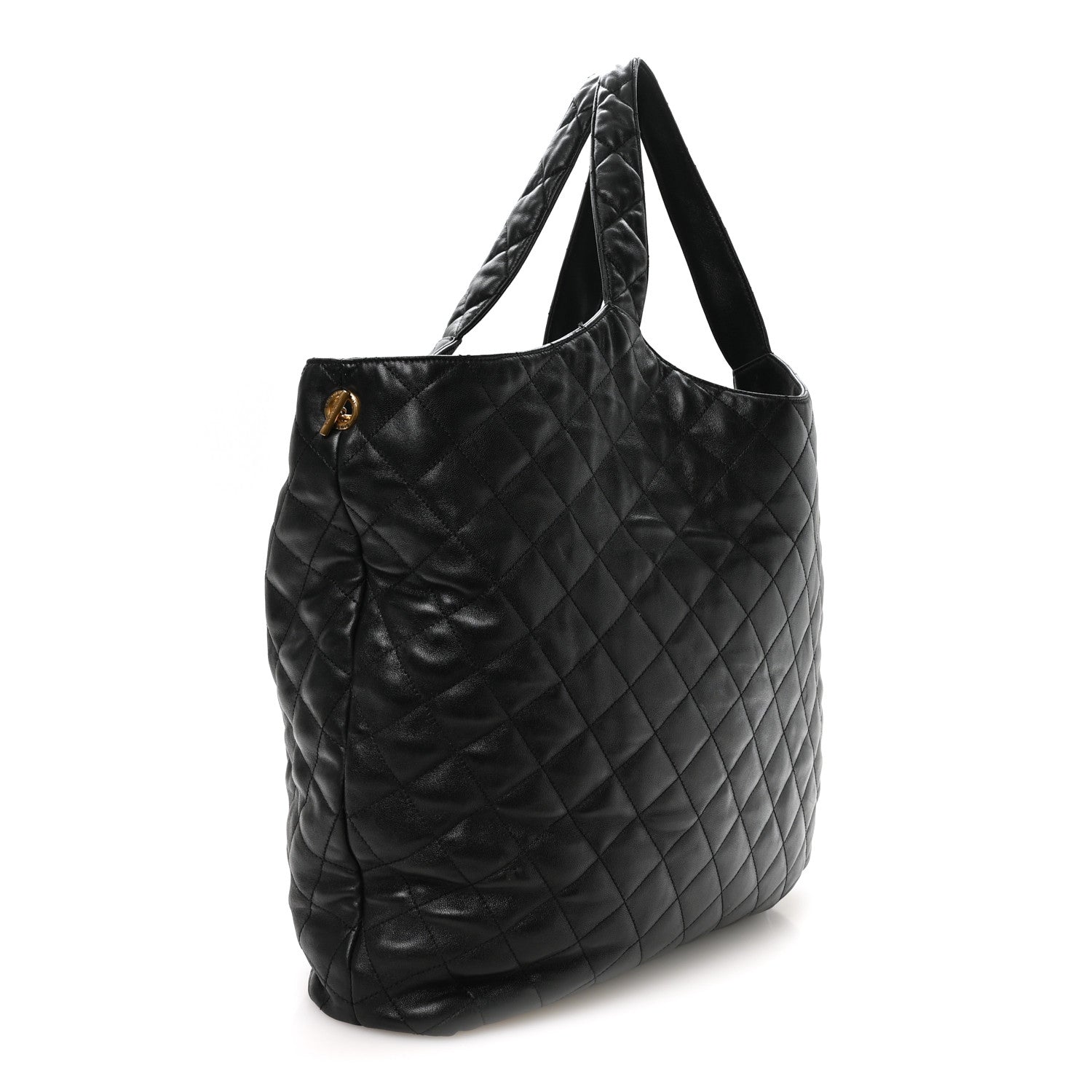 Saint Laurent Lambskin Quilted Maxi Icare Shopping Tote Black 2 of 9