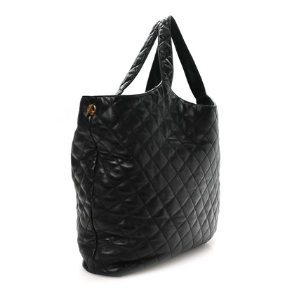 Saint Laurent Lambskin Quilted Maxi Icare Shopping Tote Black 2 of 9