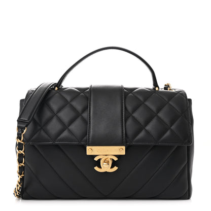 Chanel Calfskin Quilted Chevron In The City Bag Black 1 of 10