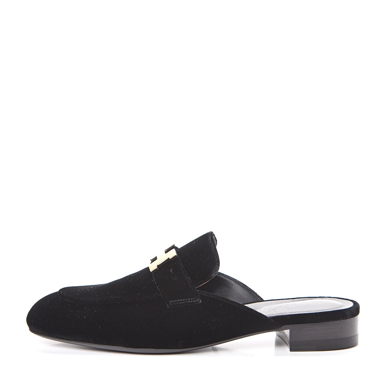 Hermes Velvet Trocadero Mule 38 Black 1 of 9