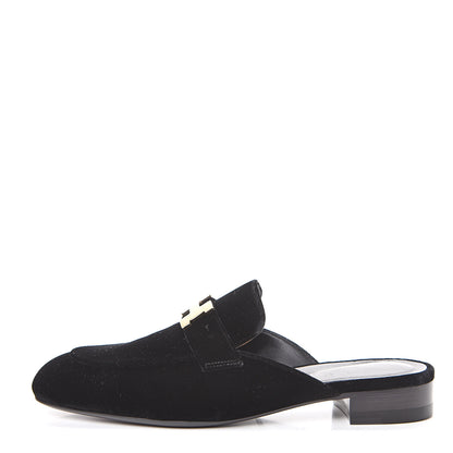 Hermes Velvet Trocadero Mule 38 Black 1 of 9
