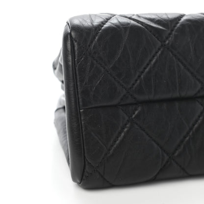 Chanel Aged Calfskin Quilted Small Just Mademoiselle Bowling Bag Black 8 of 9