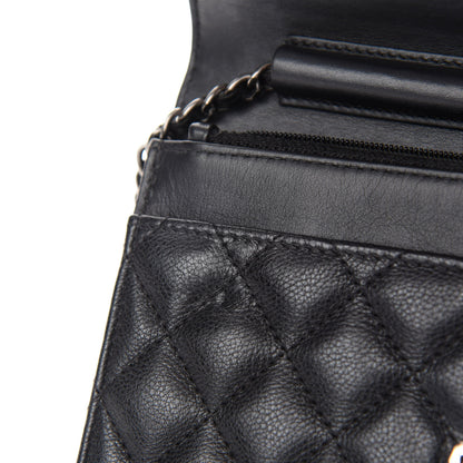 Chanel Calfskin Quilted Boy Wallet On Chain WOC Black 8 of 15