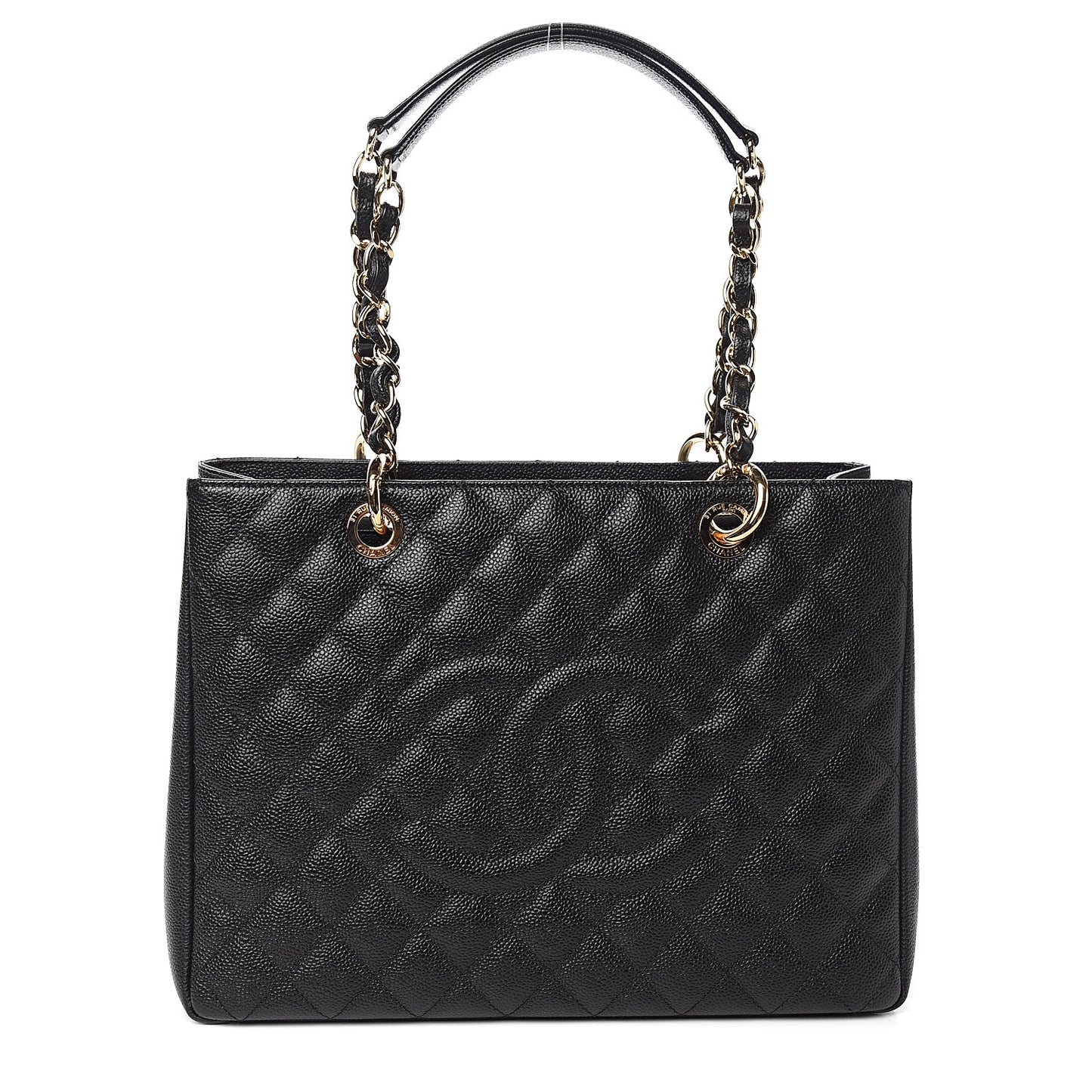 Caviar Quilted Grand Shopping Tote GST Black