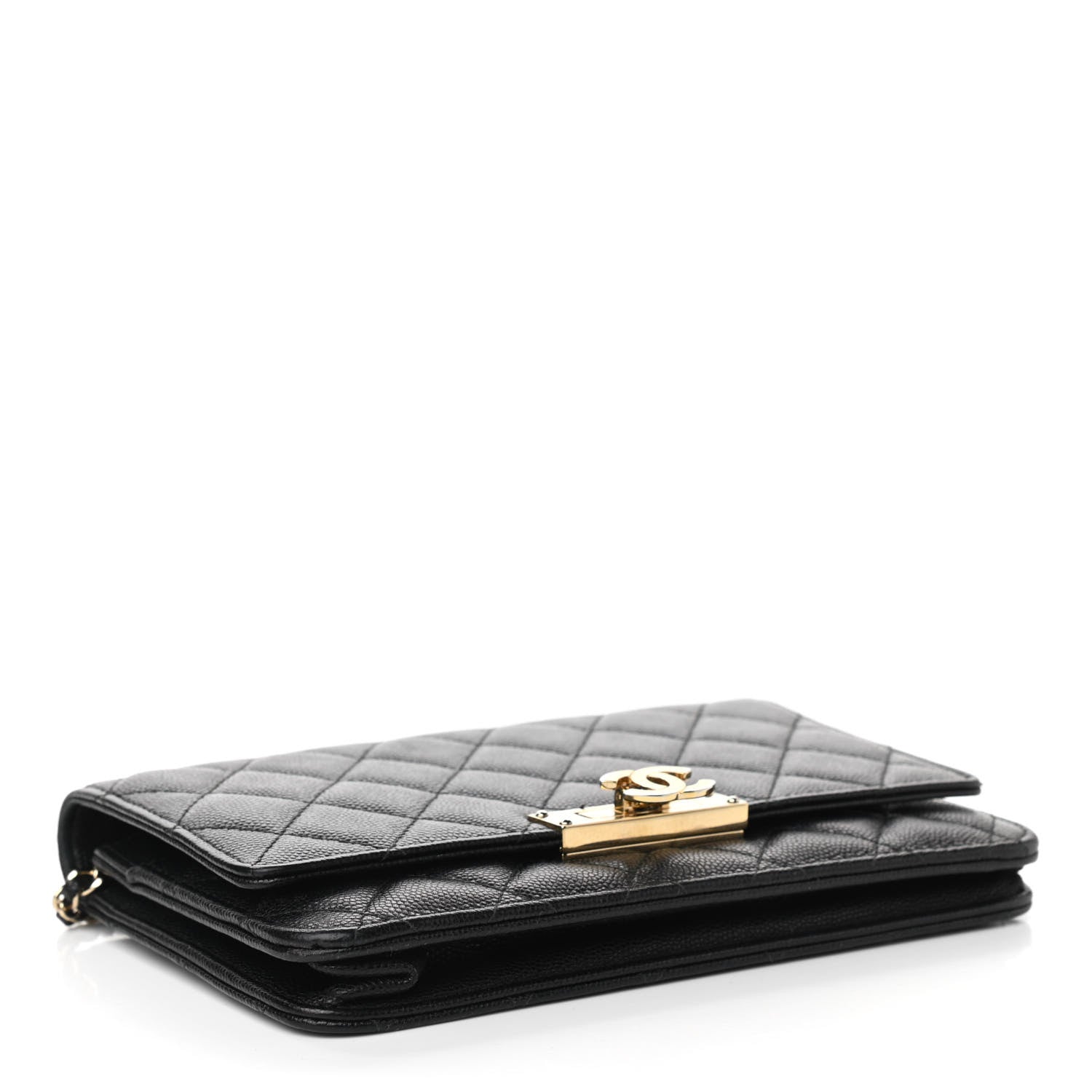 Chanel Caviar Quilted Golden Class Wallet On Chain WOC Black 4 of 15