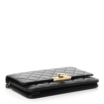 Chanel Caviar Quilted Golden Class Wallet On Chain WOC Black 4 of 15