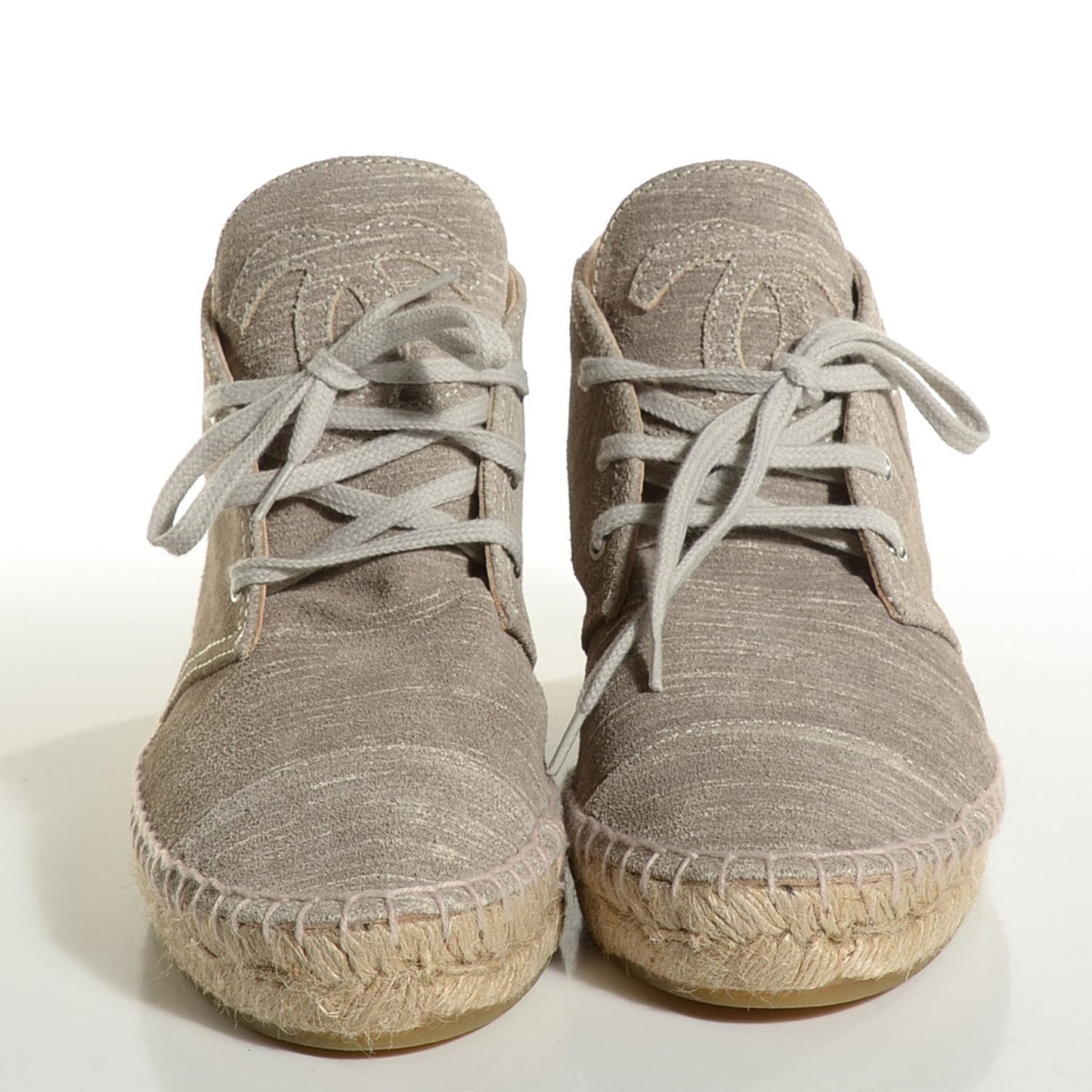 Striated Suede Espadrilles Sneakers 37 Light Grey