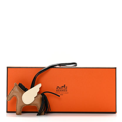 Hermes Milo Lambskin Grigri Rodeo Pegase Horse Bag Charm PM Sesame Black Nata 5 of 5