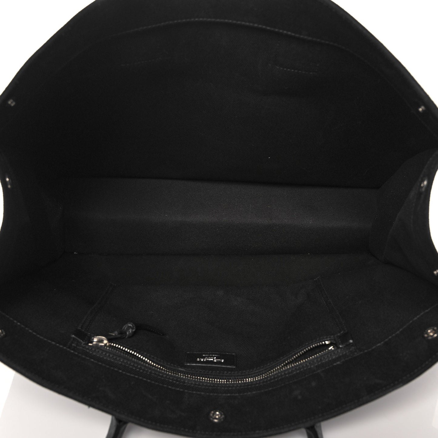 Linen Calfskin Rive Gauche Tote Black