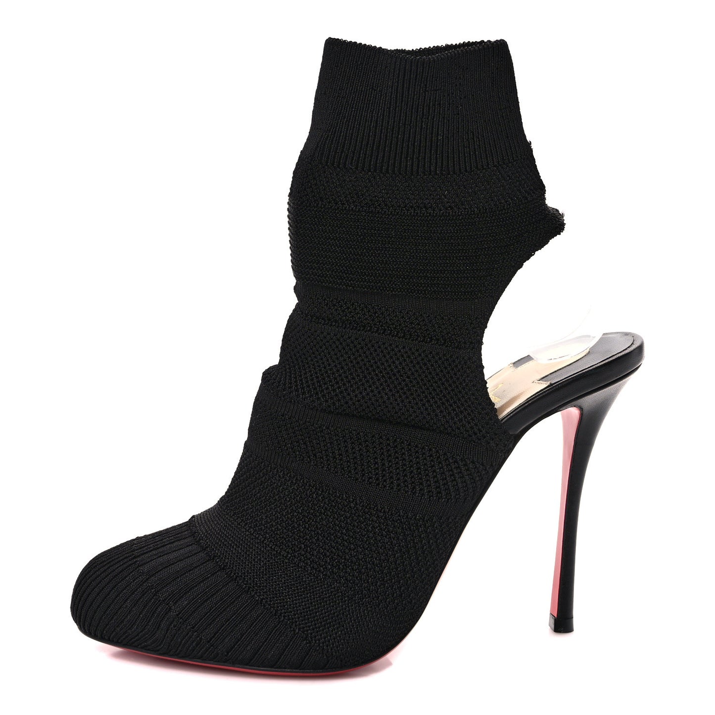 Shiny Nappa Maille Tricot Noemi 100 Ankle Boots 37.5 Black