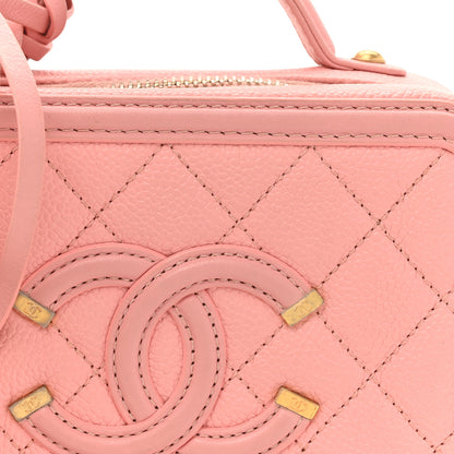 Chanel Caviar Quilted Small CC Filigree Vanity Case Rose Pink 8 of 14