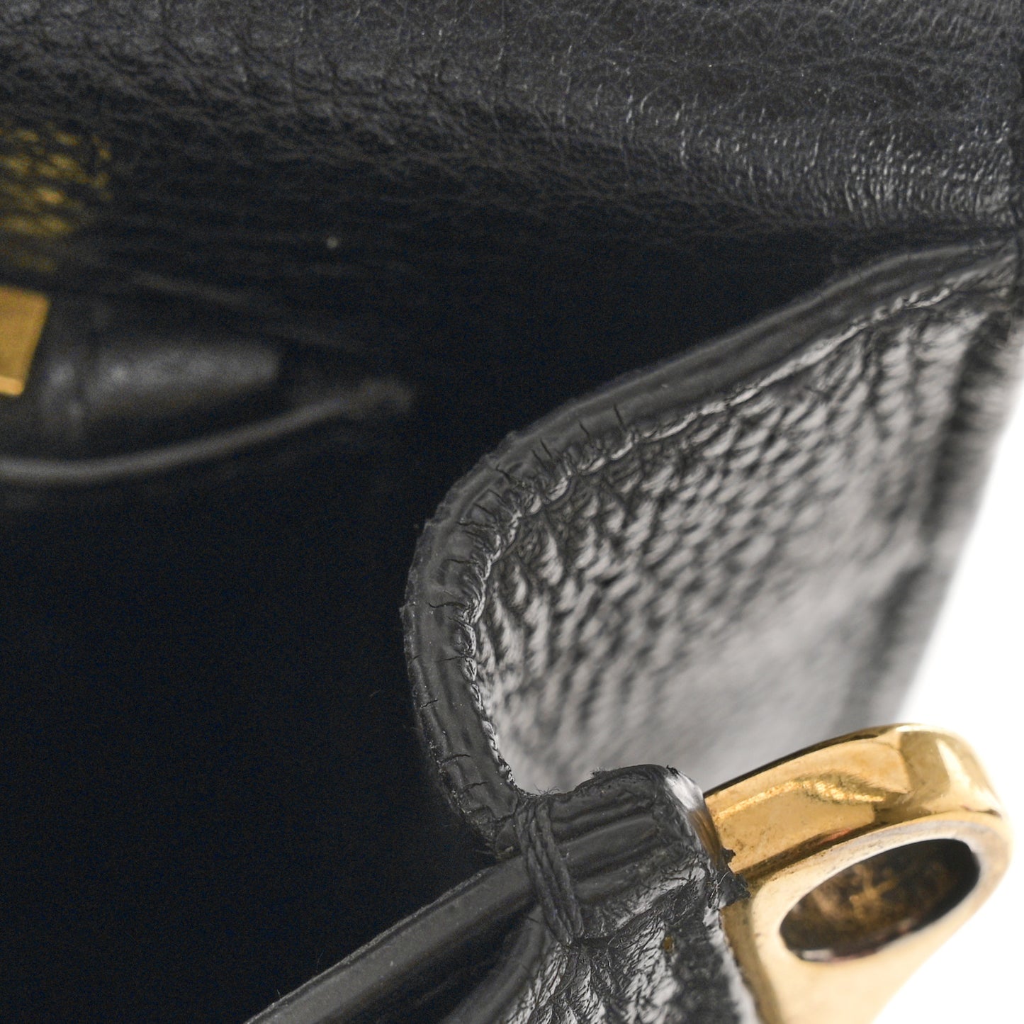 Vitello Daino Double Strap Flap Crossbody Black