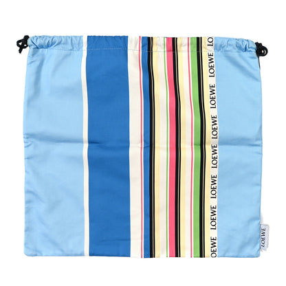 Loewe Canvas Striped Large Drawstring Pouch Blue Multicolor 1 of 5